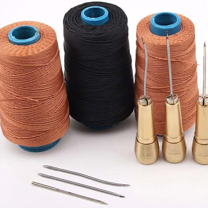 🧵 50% DE RÉDUCTION! ✨ Kit d'alêne cuir – Manche cuivre & aiguilles interchangeables ✨