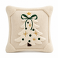 ⏳🔥OFFRE LIMITÉE : -50% ! ⏰Housse de coussin décorative sapin de Noël brodé avec nœud (45x45cm) | Pour canapé de salon🎄🧸