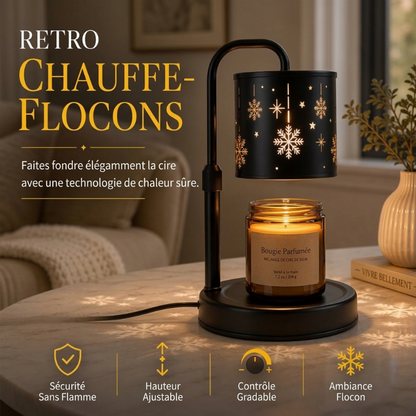 Lampe chauffe-bougie à flocons de neige style rétro