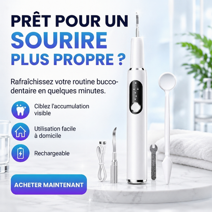 Set de nettoyeur de dents à ultrasons portable et de détartreur dentaire