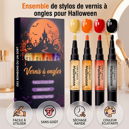 Ensemble de stylos à vernis à ongles Halloween à séchage rapide