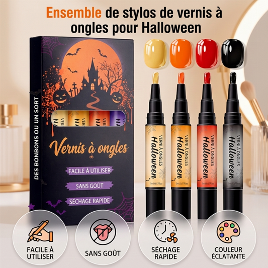 Ensemble de stylos à vernis à ongles Halloween à séchage rapide