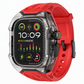 Bracelet de montre connectée intégré avec étui de protection, bracelet de sport translucide à blocs de couleurs pour montres de 40 mm, 41 mm, 42 mm, 44 mm, 45 mm, 46 mm et 49 mm