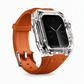 Bracelet de montre connectée intégré avec étui de protection, bracelet de sport translucide à blocs de couleurs pour montres de 40 mm, 41 mm, 42 mm, 44 mm, 45 mm, 46 mm et 49 mm