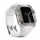 Bracelet de montre connectée intégré avec étui de protection, bracelet de sport translucide à blocs de couleurs pour montres de 40 mm, 41 mm, 42 mm, 44 mm, 45 mm, 46 mm et 49 mm