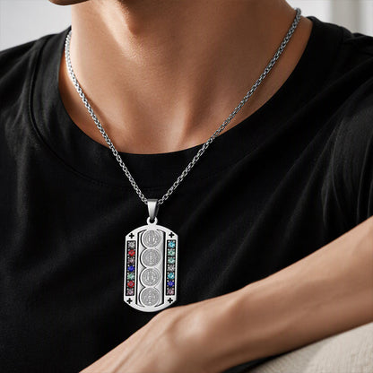 🛡️ PROMO FLASH : 50% DE RÉDUCTION ! Pendentif de Protection pour Homme en Acier Inoxydable – Design Vintage Inspiré, Finition Polie Résistante & Chaîne 60 cm for un Look Streetwear Affirmé et Durable ✨📿