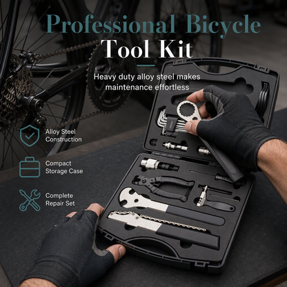 🚲🧰 Kit de réparation vélo – Avec boîte de rangement ✨