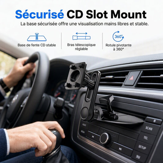 🔥 Support de téléphone à gravité réglable pour fente CD et aérateur de voiture, accessoire de fixation 🚗