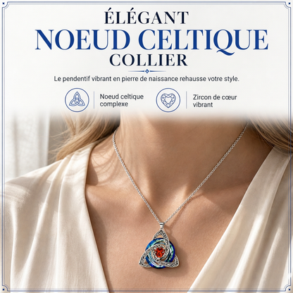 50% de Réduction – Collier Pendentif Pierre de Naissance, Nœud Celtique