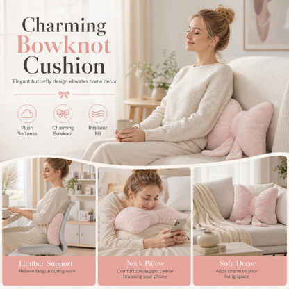 🎀 PROMO FLASH : 50% DE RÉDUCTION ! Coussin Nœud Papillon Moelleux & Décoratif – Soutien Lombaire & Confort Velours for Canapé, Lit et Bureau ✨