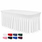 ✨🥂 Housse de Table Plissée pour Événements – Spandex Extensible 2-en-1, Infroissable et Drapé Parfait
