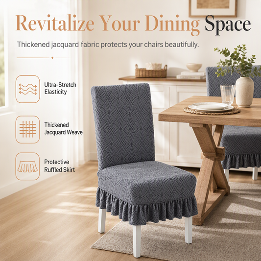 🪑 PROMO FLASH : 50% DE RÉDUCTION ! Housse de Chaise de Salle à Manger Extensible en Jacquard Texturé – Motif Géométrique, Tissu Extensible & Finition Soignée pour Rafraîchir vos Chaises sans Changer de Mobilier for une Salle à Manger Réinventée ✨