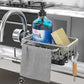 🚰 50% DE RÉDUCTION! 🧽Porte-Éponge sur Robinet Cuisine, Support Anti-Rouille avec Bac d'Égouttage, Rangement pour Évier ✨