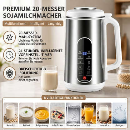 🥛⚡Blender Chauffant & Machine à Lait Végétal 304 Inox – Sans Filtrage, Départ Différé & Multi-Menus for des Laits Onctueux et Repas Maison Prêts en Un Instant ✨