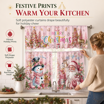 ✨ Ensemble de rideaux de Noël pour la cuisine