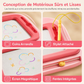 🎨 Tableau de Dessin Magnétique pour Enfants : Écran 4 Couleurs, Sans Désordre, Convertible, Attache Sécurisée