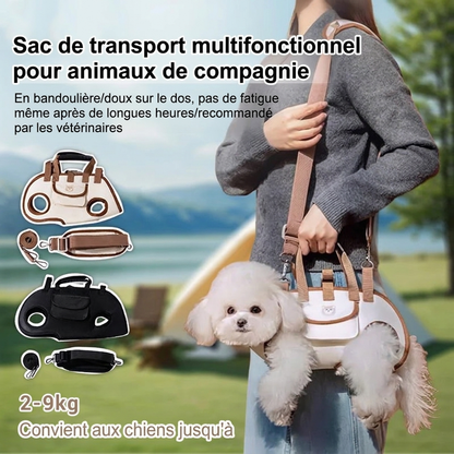 Sac de transport à bandoulière et sac à dos pour animaux de compagnie, portable et respirant